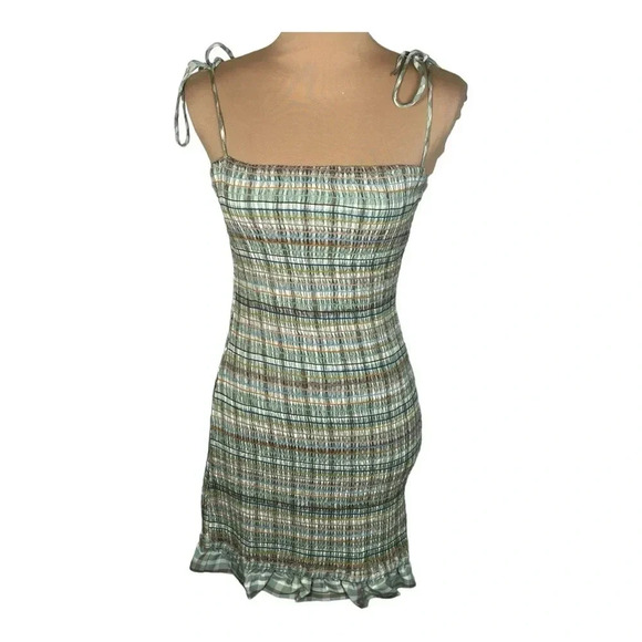 Paradise‎ USA Plaid Print Spaghetti Strap Dress Large - Picture 1 of 7
